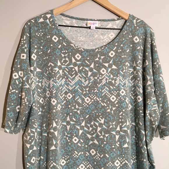 LuLaRoe Tops - LulaRoe Irma, Size Large Blue, gray and white